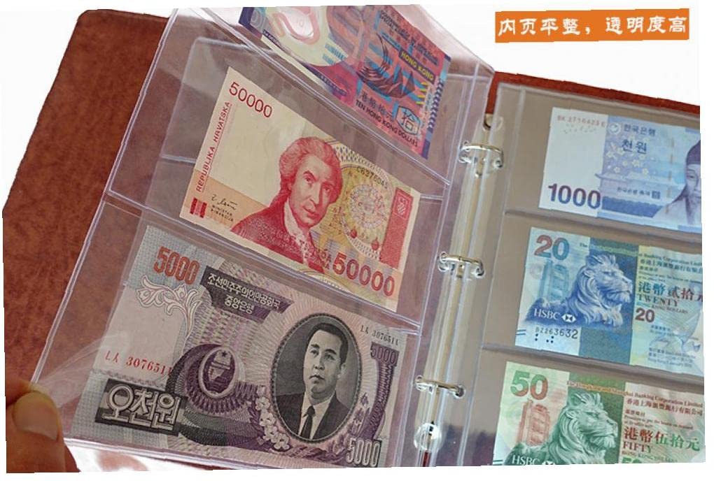 Amazon.co.jp: 5ピース ページ 紙 お金 アルバム 通貨 紙幣 本 収納